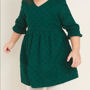 Old Navy Hunter Green Clip Dot Dress